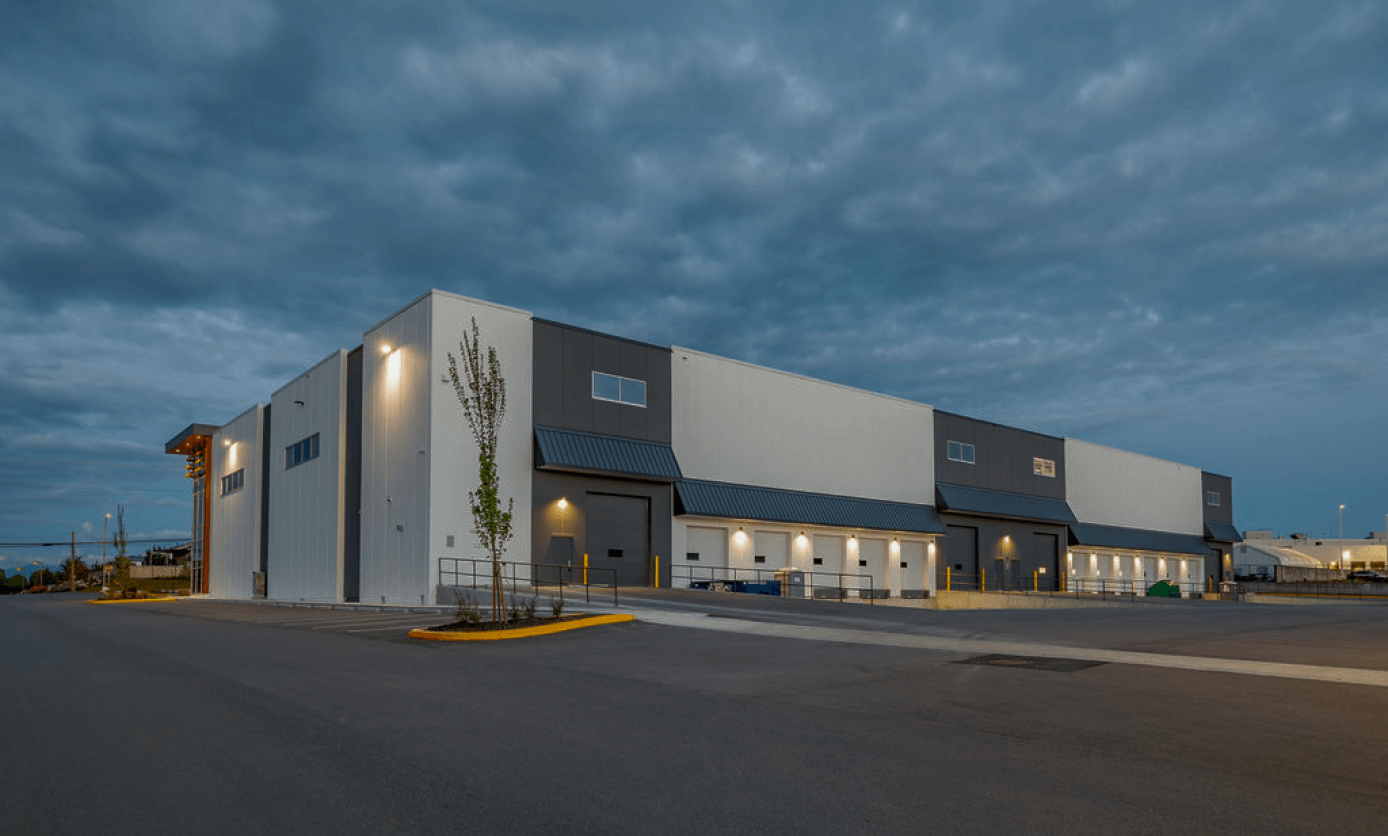 A commercial multi-tenant warehouse and showroom in West Abbotsford.
