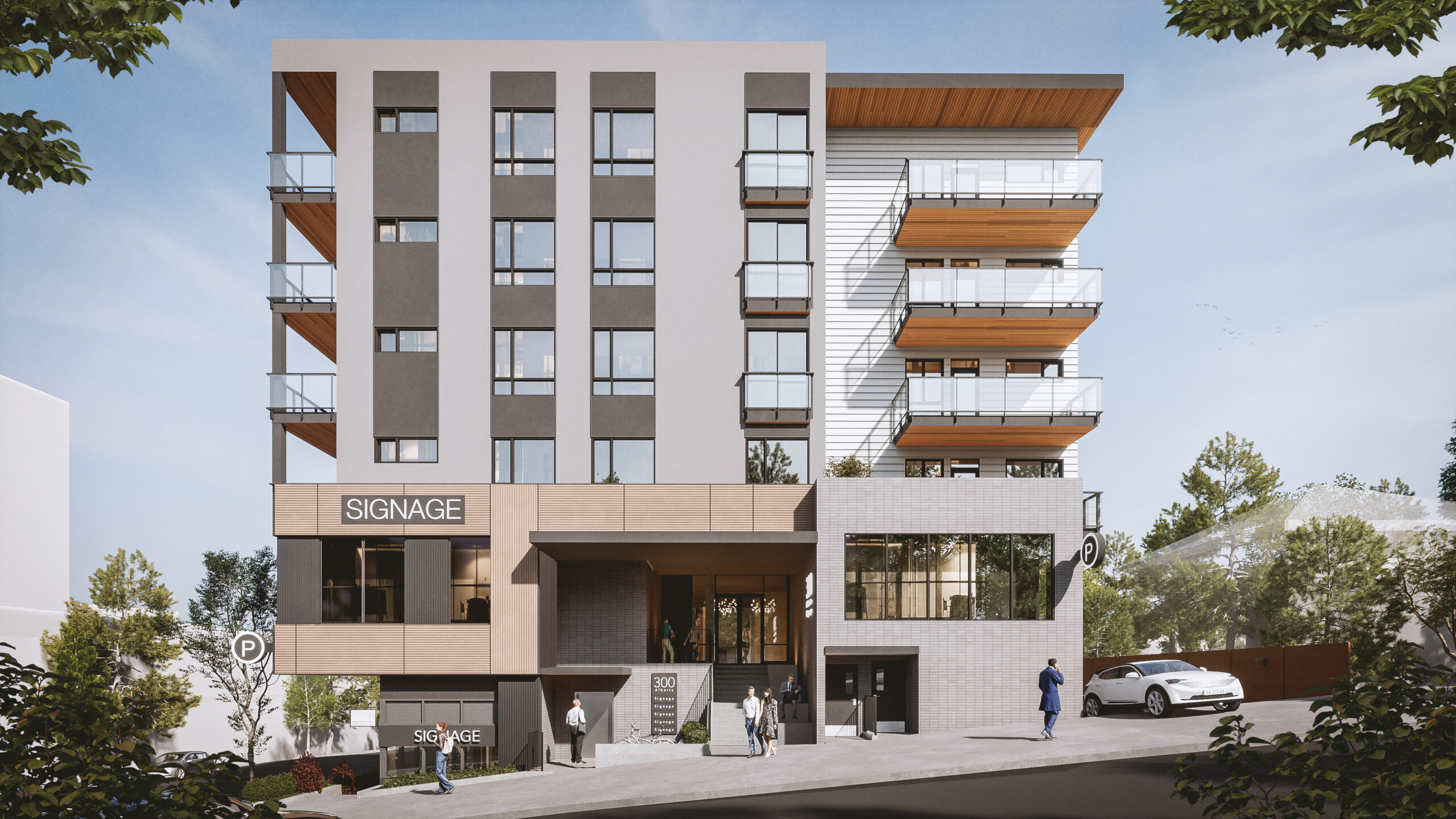 An upcoming mixed-use rental building on East Columbia Street in Sapperton, New West.